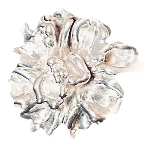 NEW Sterling Silver 142g - 1.25" Blossom Earrings Post & Lever Back NIB - Picture 6 of 8